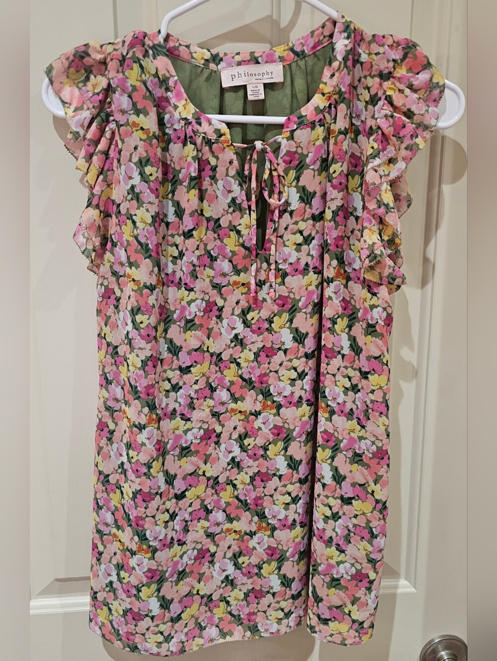 Floral Ruffle Sleeve Top